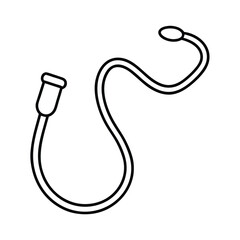 Nasal oxygen cannula coiled table clean outline Vector illustration