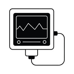 Patient monitor ECG SPO2 BP screen detailed Vector illustration