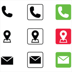 Social Media Icon Set 2025, icon, phone, location, email, symbol, set, vector, web, sign, button, icons, illustration, design, circle, arrow, letter, business, map, round, logo, computer