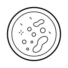 Petri dish bacterial colony science line art Vector illustration