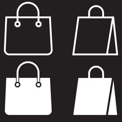 Shopping bag icon vector isolated on white background. Shopping bag vector icon. Basket icon