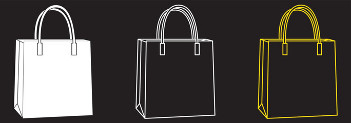 Shopping bag icon vector on White Background ,Vector Art Illustration on white background.