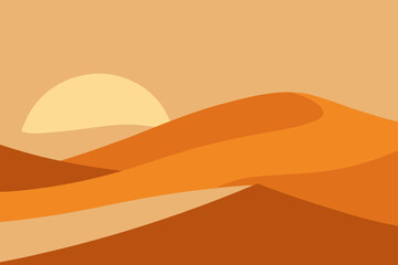 Golden Hour Desert Dunes Minimal Scene