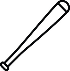 Baseball Bat: Outline Icon

