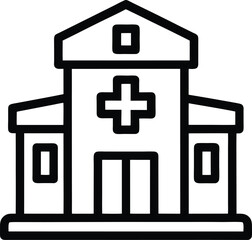 Obraz premium Hospital Outline: Building Icon