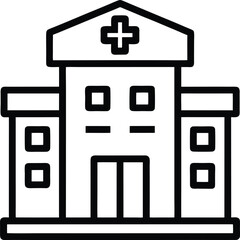 Fototapeta premium Hospital Outline: Building Icon