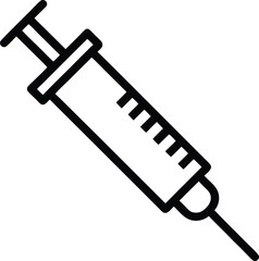 Syringe Outline: Medical Icon

