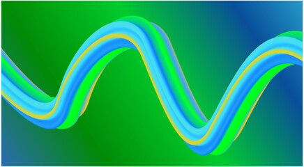 Blend 3D Flowing Gradient Green Cyan Background Design Stylized Art Vector Illustration
