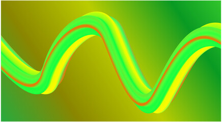 Blend 3D Flowing Gradient Green Background Design Stylized Art Vector Illustration