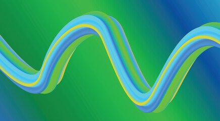Blend 3D Flowing Gradient Green Cyan Background Design Stylized Art Vector Illustration