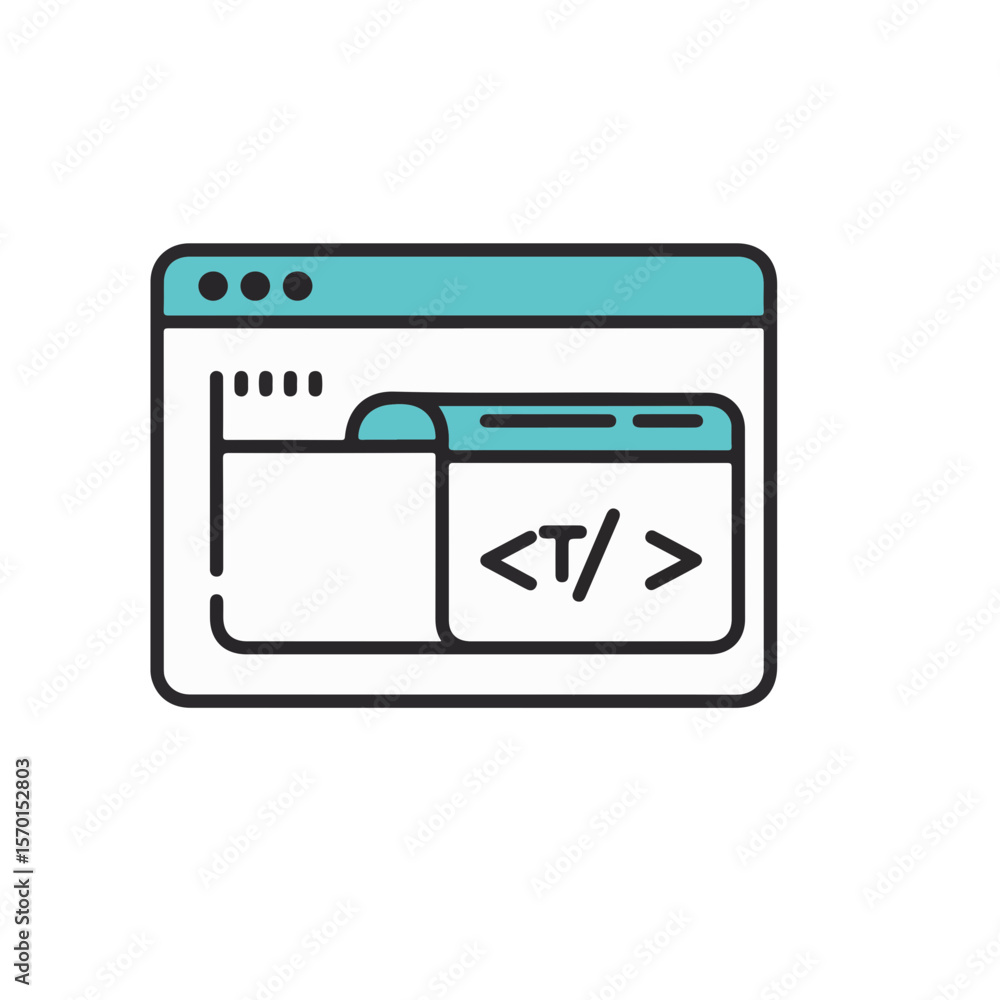 Poster Illustration of a website coding page with an open file.