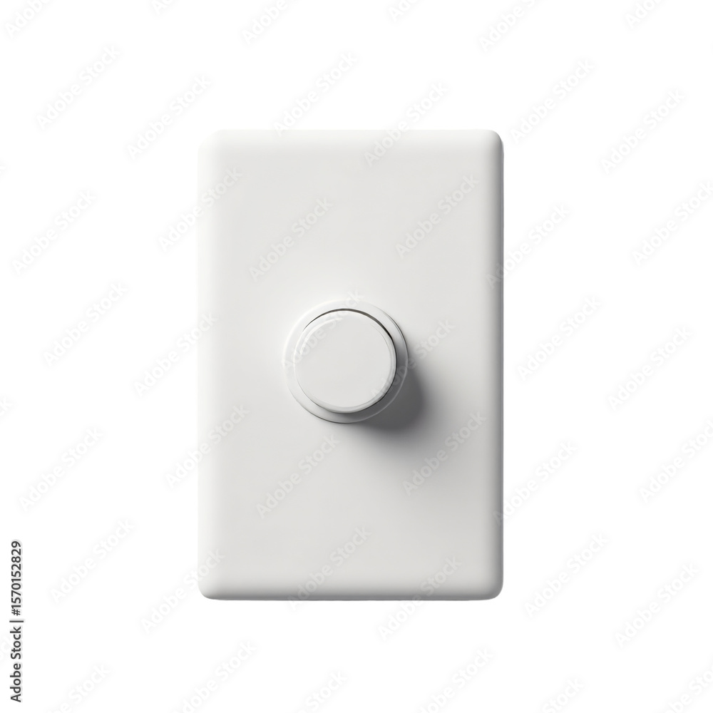 Poster light switch isolated on an empty plain background