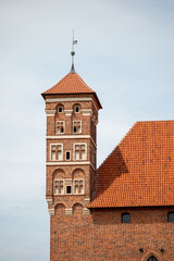 Medieval Tower and Tiled Roof of Lidzbark Warminski Castle, Poland