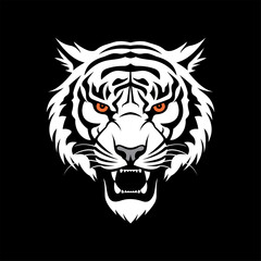 White Tiger Head Vector