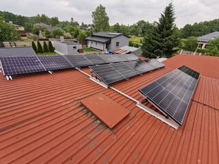 Solar panels that are installed on the roof