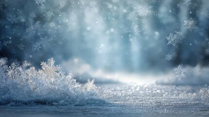 Winter background, snowflakes on a beautiful background, Christmas background for cards, snowfall.