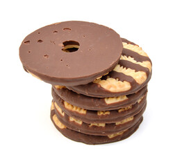 Chocolate cookie isolated on white background