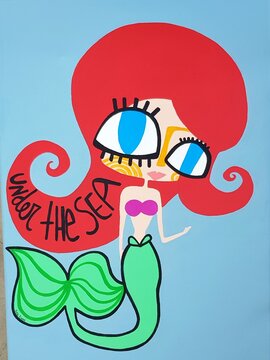 Cartoon Mermaid Undersea