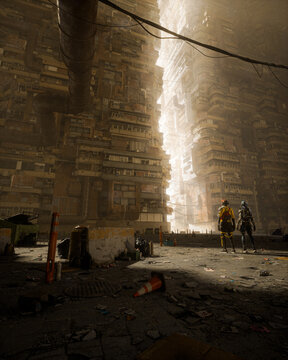 Cyberpunk Cityscape Gash Dystopian City