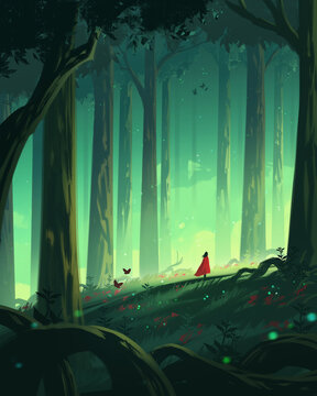 Fantasy Girl Enchanting Forest
