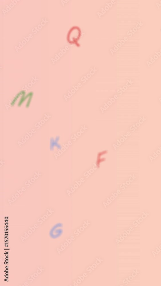 Poster animation of changing numbers and letters on orange background