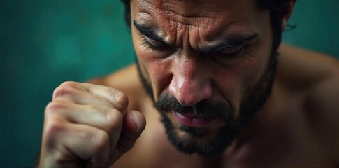 Tense Shoulders, Clenched Fist A Close-Up Photo Illustrating Overwhelming Stress and Anxiety
