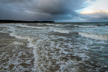 Storm on the Baltic Sea coast