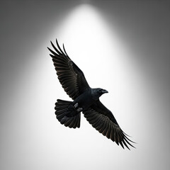 Fototapeta premium black vulture isolated on white background