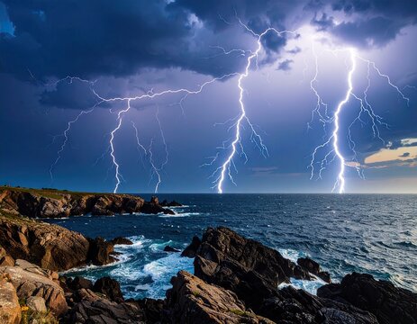 Dramatic storm over the ocean
