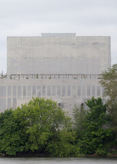 Nevsky Culture House in Saint Petersburg, a Soviet-era brutalist building now abandoned and...
