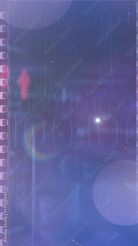 Aufkleber animation of graphs and diverse data processing on navy digital screen