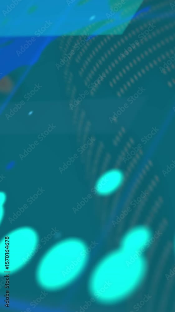 Poster Animation of graphs and data over world map on green background