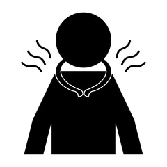 ネッククーラーをしている人物のピクトグラム