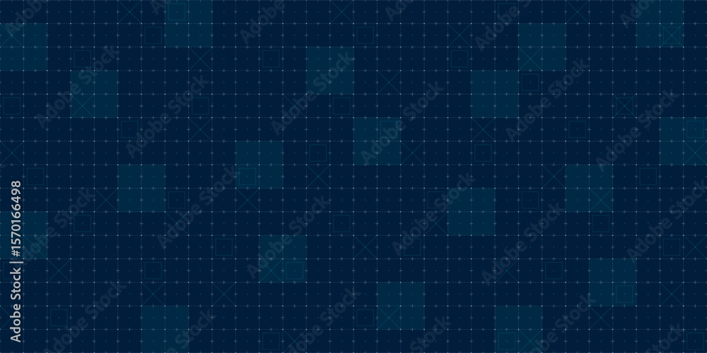 Poster futuristic grid hud with blue lines and digital tech interface. abstract virtual dashboard with seam