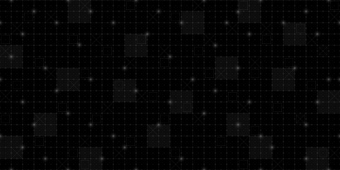 Futuristic grid HUD background with wireframe mesh and digital tech elements. Abstract virtual interface with blueprint lines and sci fi dashboard. Vector illustration for games or AI systems.