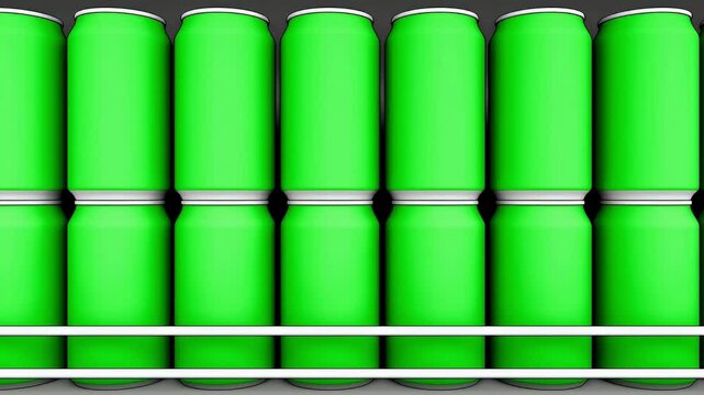 Bright Green Aluminum Cans A Refreshing Beverage Packaging Design