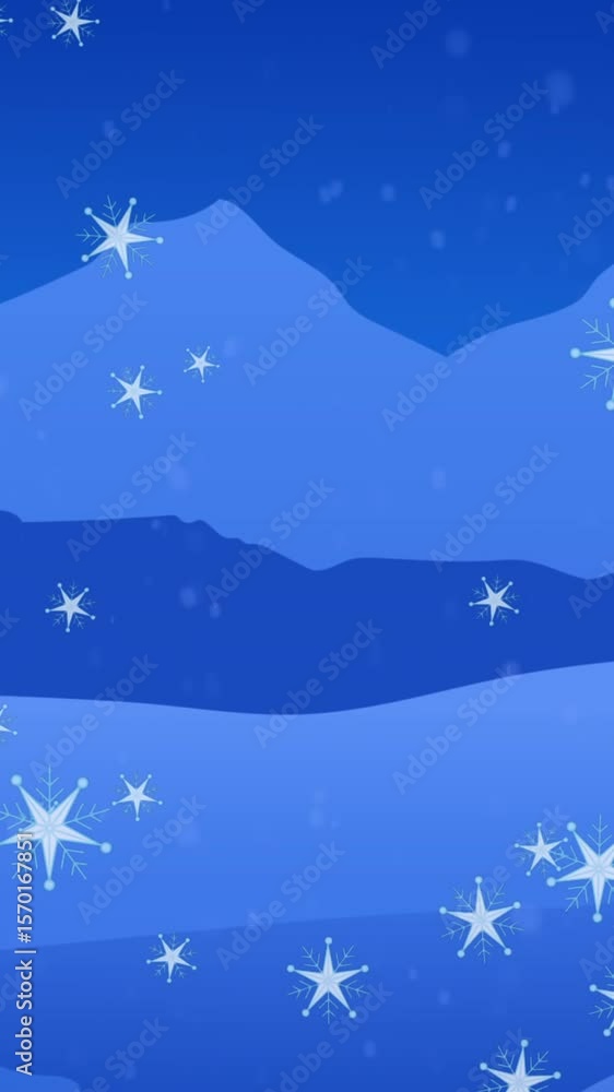 Poster animation of networks of connections falling over teacher and snowflakes in background
