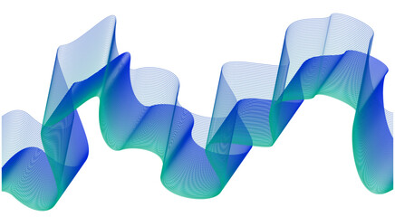 Abstract Wave Background Design Blue Cyan Gradient Stylized Lines Art Vector Illustration