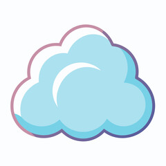 Obraz premium Fluffy cloud icon with soft rounded edges vector