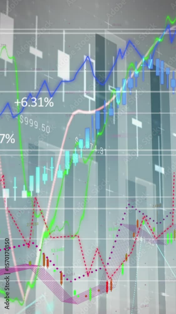 Aufkleber animation of statistics and financial data processing over grid