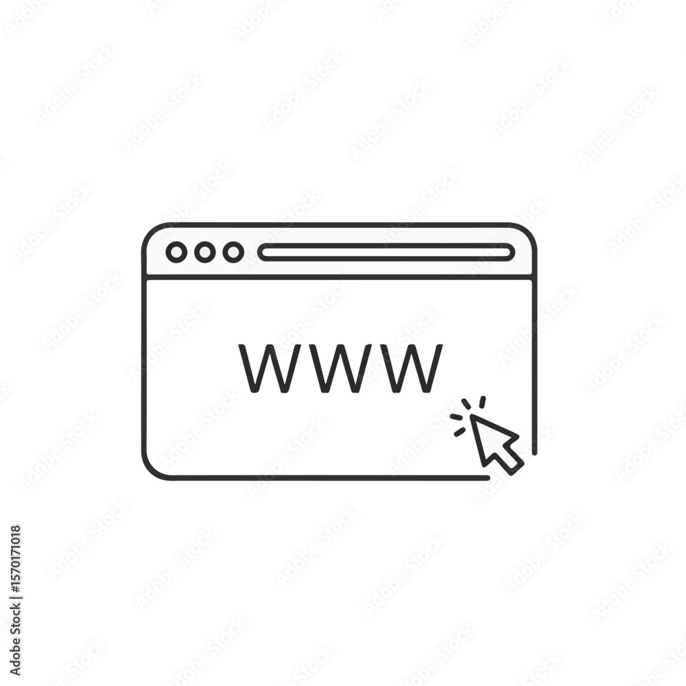Fototapete Website access and online world navigation represented by www icon and mouse cursor.