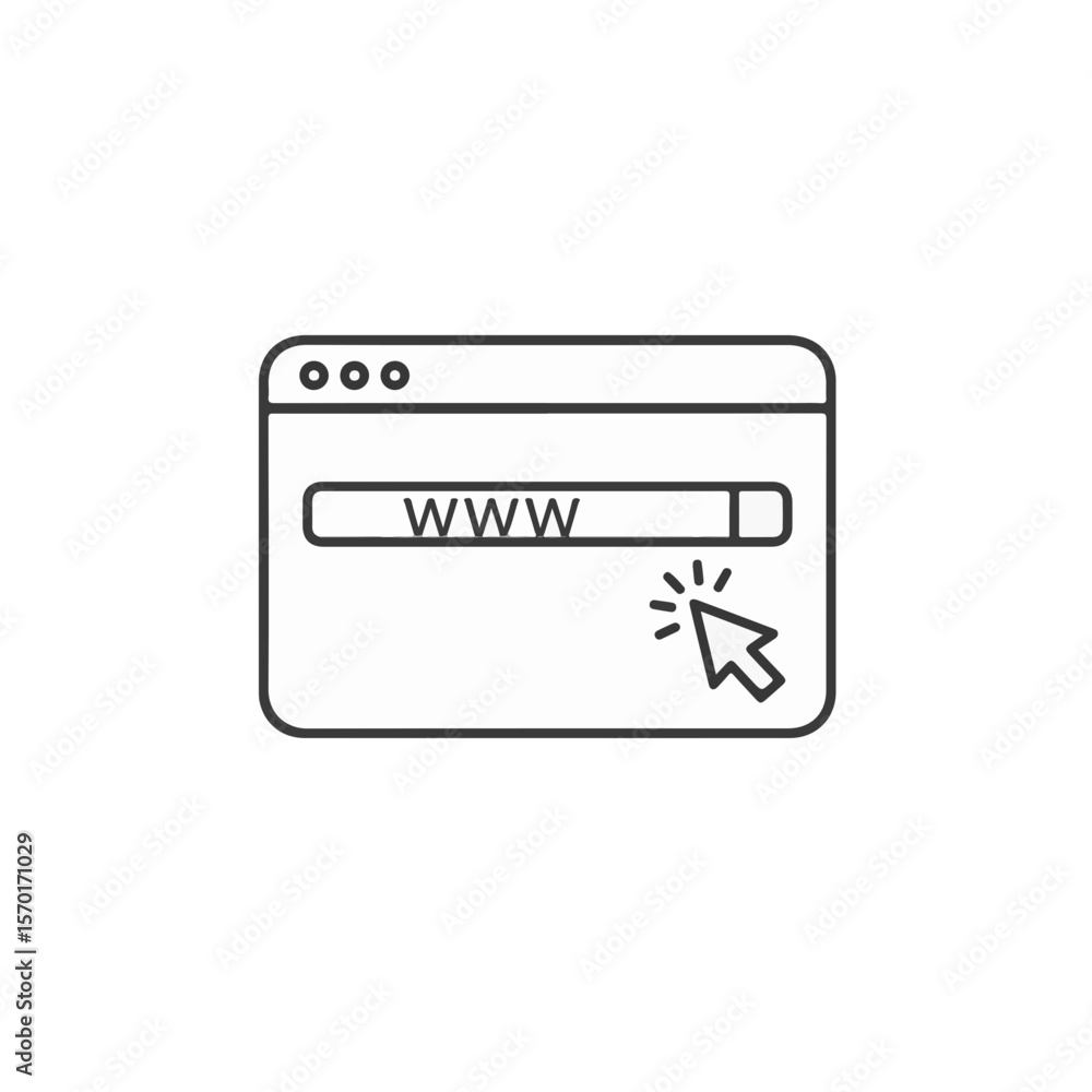 Poster icon of a website on a screen with a cursor clicking it.