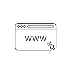 Website access and online world navigation represented by www icon and mouse cursor.