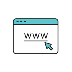 Website browser window with cursor.