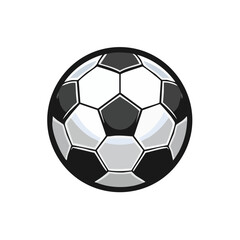 Stylized Soccer Ball Icon Illustration Sport Game Equipment Team Sport Black and White