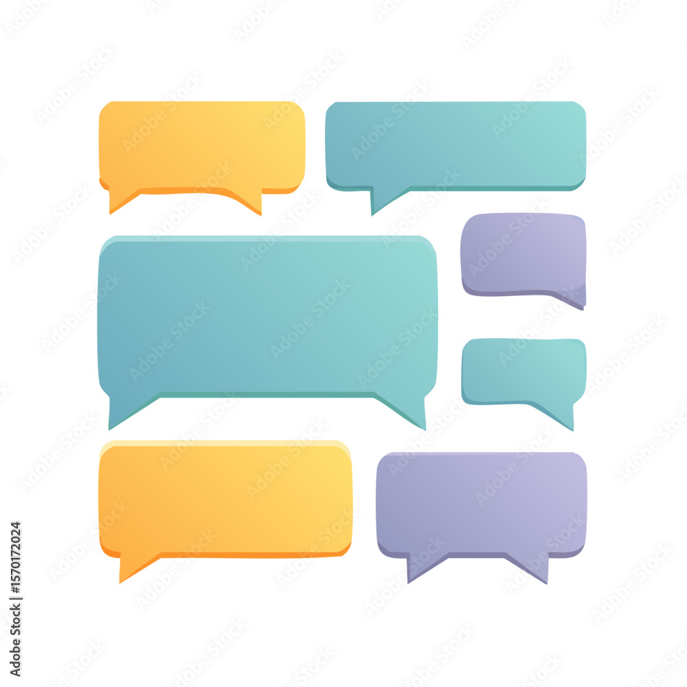 Poster speech bubbles or chat boxes for communication. message design element for web, app, presentation an