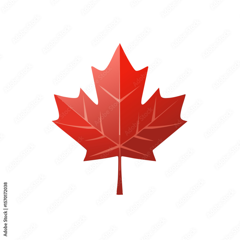 Poster red maple leaf symbol isolated on black background simple fall autumn icon