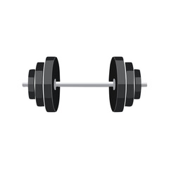 Weightlifting Barbell on Black Background - Strength Training Gym Equipment