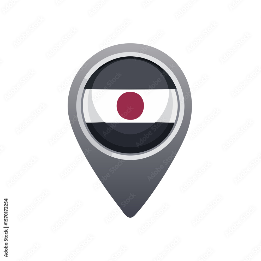 Aufkleber location pin with red center icon symbol graphic element map symbol for apps and digital design