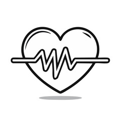 Heartbeat Monitor Illustration White Shape Heart Healthcare Pulse Rhythm